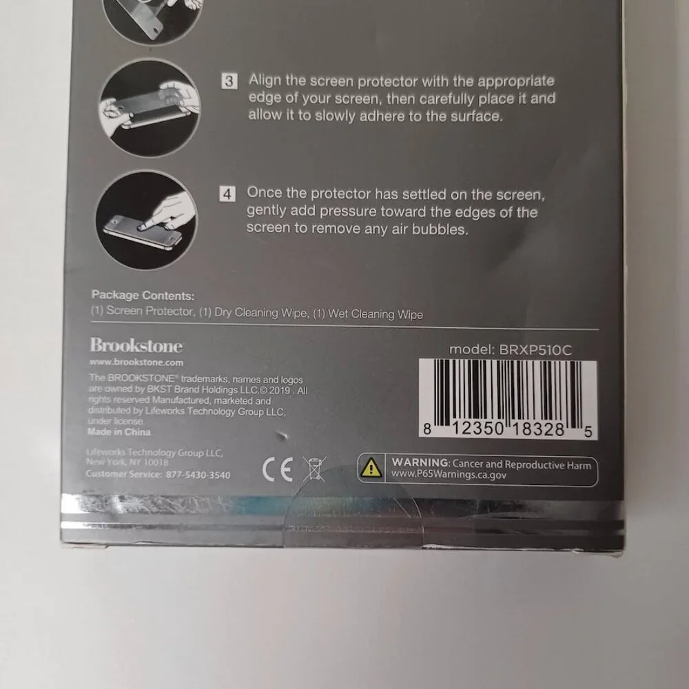 Brookstone Screen Protector NEW For iPhone X & XS -Tempered Glass -Ultra Clear